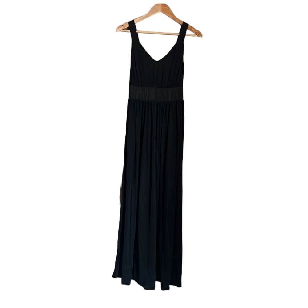 J crew black maxi dress with silk trims